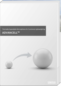 ADVANCELL™ brochure cover showing expansion behavior of microspheres