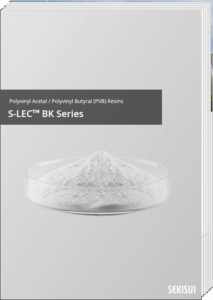 PVB resin brochure cover featuring S-LEC™ BK Series material