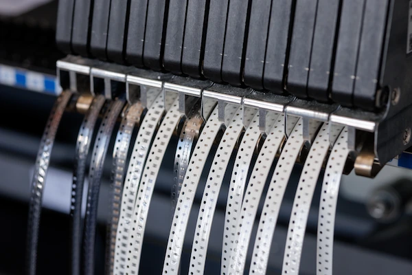 Tape-fed components highlight materials used in bonding and encapsulation workflows