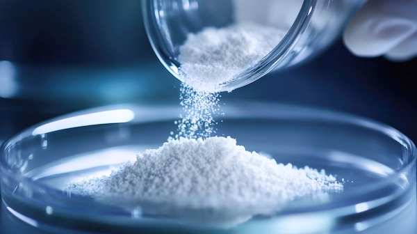 White material sample supports formulation studies for functional resin development