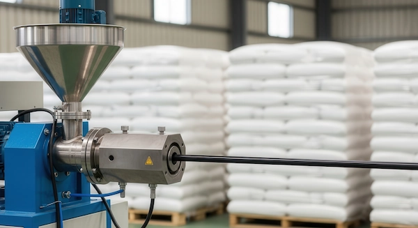 Industrial hopper equipment supports resin material processing and handling