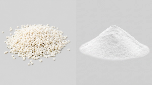 Polymer pellets and fine powder used in formulation and compounding processes
