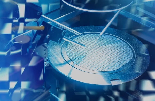 Precision probe system operating on a circular wafer substrate
